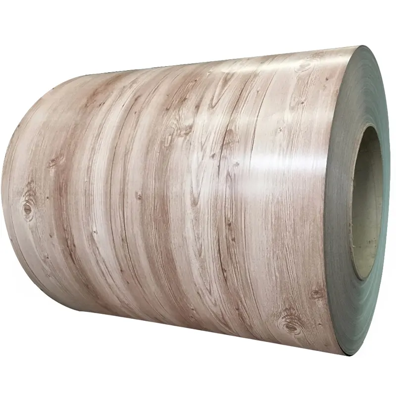 Wood ppgl ppgi wood grain wooden color coated galvanized steel coil with Zinc Aluminum coating