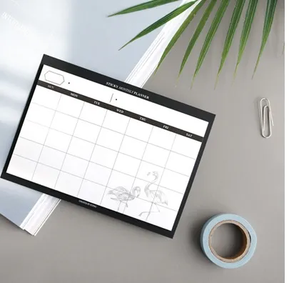 Оптовая продажа, рекламный Пользовательский Липкий Блокнот, форма, печатный ЕЖЕНЕДЕЛЬНЫЙ КАЛЕНДАРЬ, планировщик, блокнот с липкой заметкой
