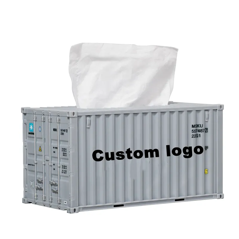 custom souvenir corporate gift with logo luxury business other gifts & crafts scale shipping container model Tissue box