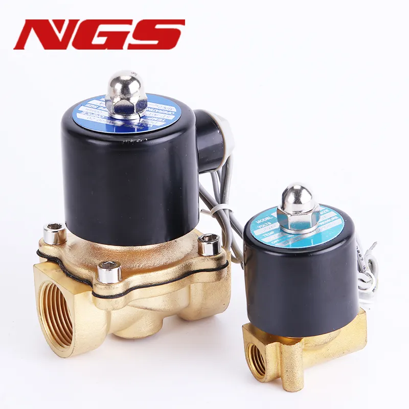 2W Brass Solonoid Water Solenoid Valve Normally Closed 2 Way Gas 2W025-08 2W160-15 3/4" 24V Coil 220V DN25 4mm Orifice 25mm 12V