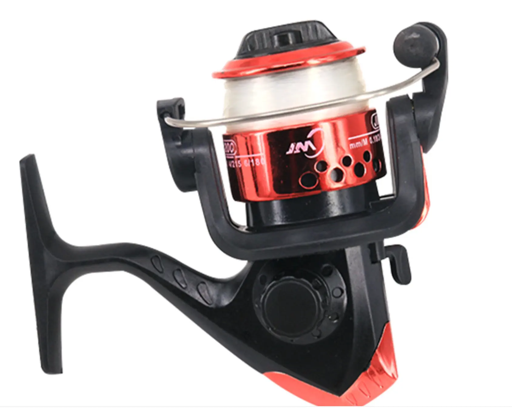 Plastic mini ice fishing reel 200 type small fishing reel with line, foldable spinning wheel type rock fishing reel