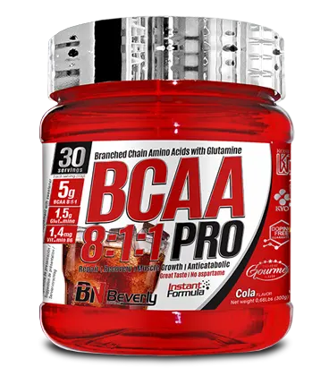 BCAA 811+ Glutamine Aminoacids. Tropical, Watermelon or Cola. 300 gr. bottle. Exclusive flavors. Halal