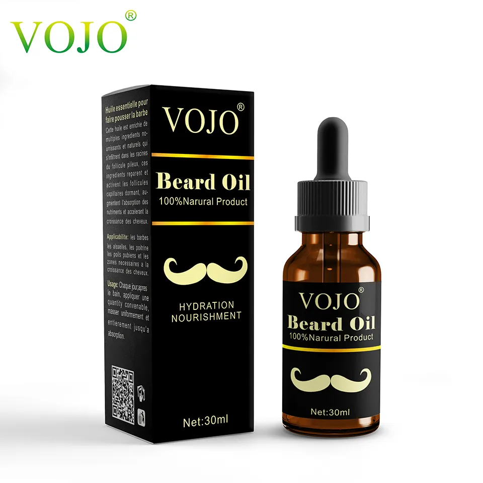 VOJO OEM Label Premium Organic Soften Beard Oil Beard Care Grooming Kit For Men