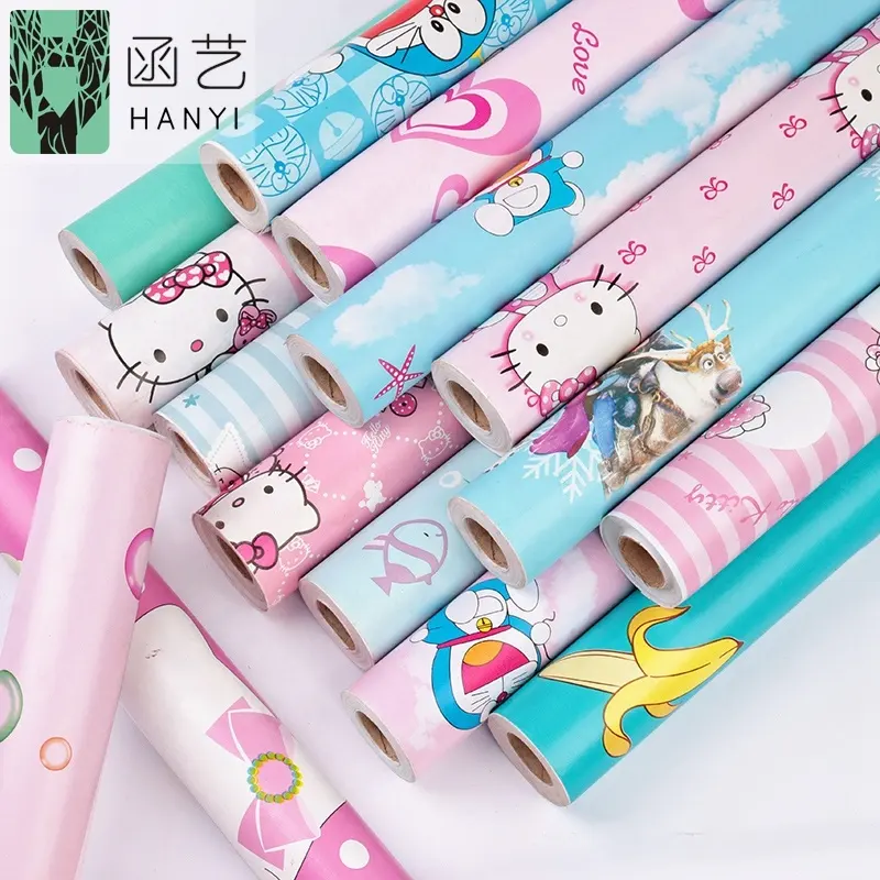 Cartoon hello kitty doraemon wall paper rolls for nursery baby children room kids wallpaper