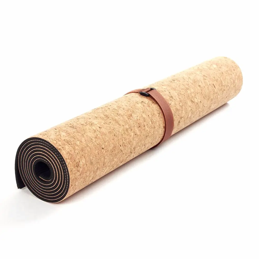 Premium Custom Eco-friendly TPE Cork Yoga Mat No Glue Extra Wide 5mm 6mm Sustainable Natural Rubber Yoga Mats