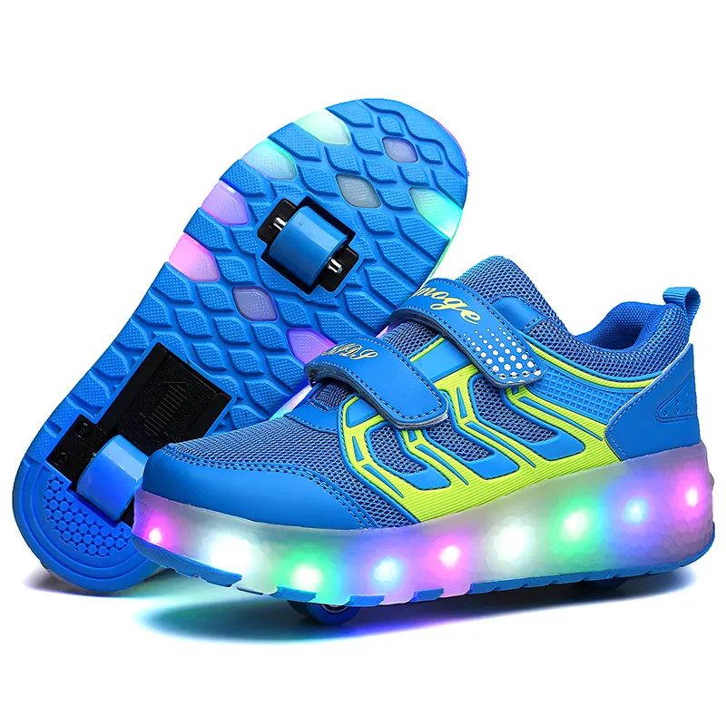 USB Charge Light Wheel Roller Skate Shoes Toddler Fitness Exercise Drop Shipping