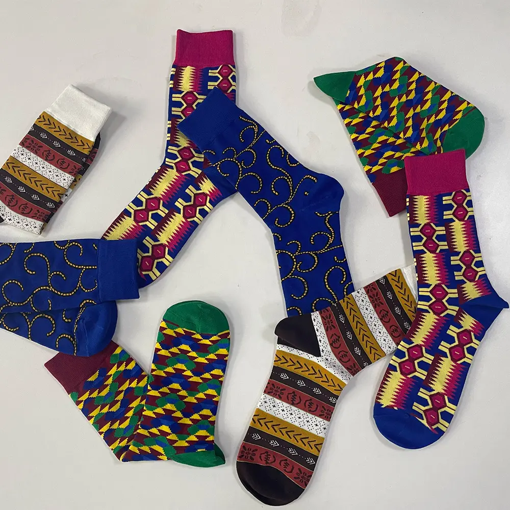 New print hot selling socks african print sportsocks cotton socks