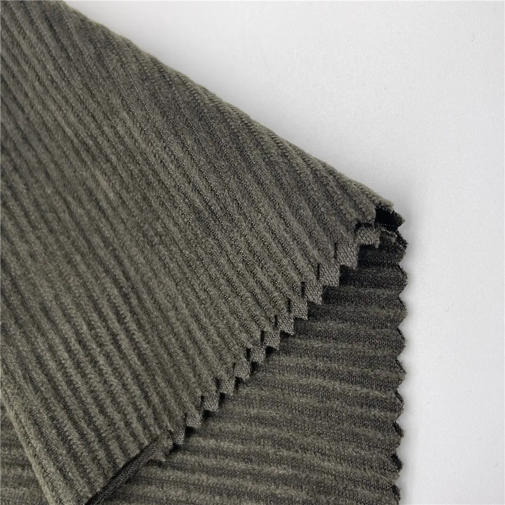 100% Polyester Warp Knitting 3D Stripe Velvet 8 Wales Corduroy Fabric For Garments Pants and Home Textile