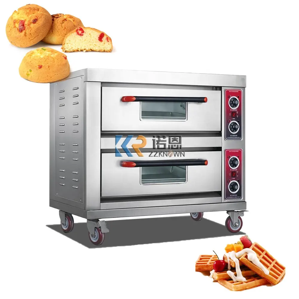 Electric Bread Baking Oven Machine with 2 Trays Small Pita Rotary Oven Bakery Equipment Pizza Making Machines