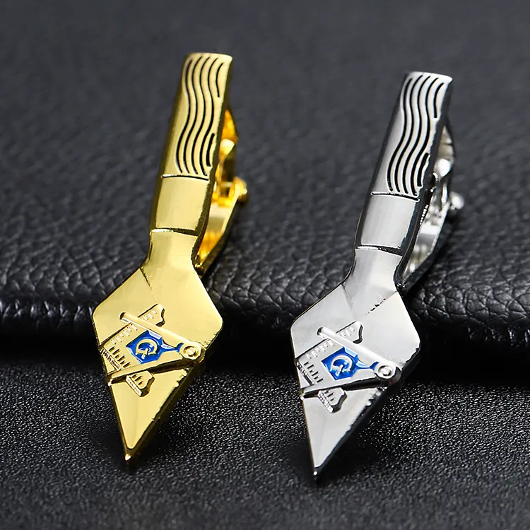 Индивидуальный логотип, позолоченные металлические мягкие эмалевые масонские Зажимы для галстука с логотипом, для мужчин, костюмы, подарки