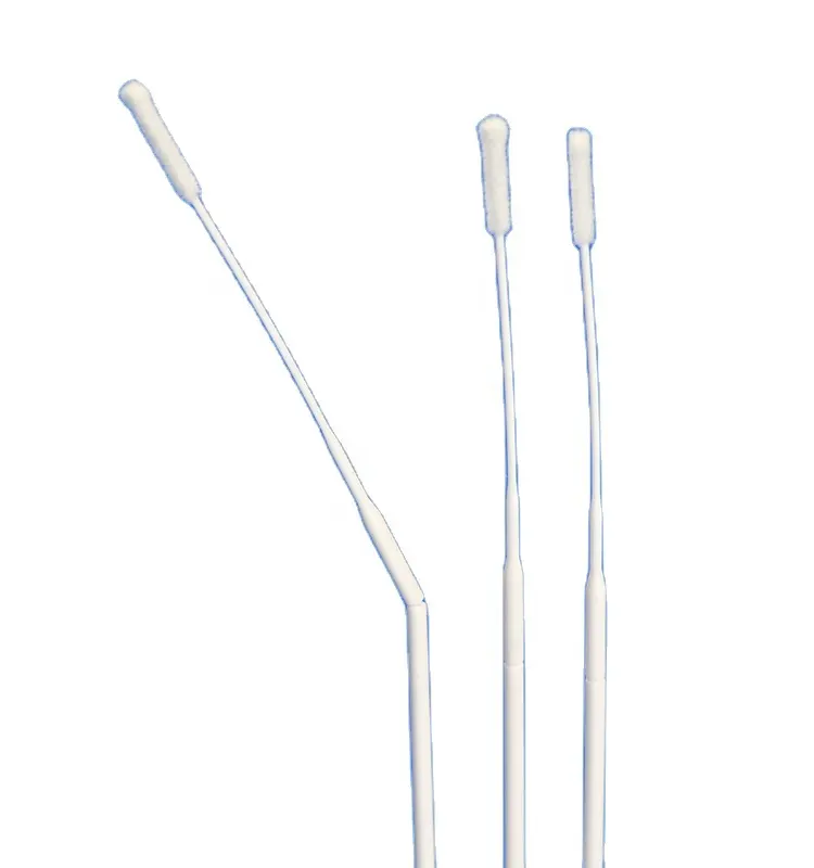 Medical Disposable Specimen Collection Sterile Nylon Flocked Nasopharyngeal Swab Throat Oral Nasal Swab