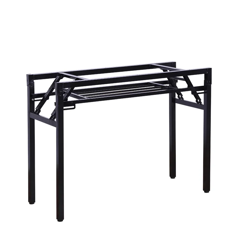 Simple portable Folding Table Base Leg lowes Shelves Fold in Half Table Iron Brackets Desk Legs Desk Spring Rack frameVT-02.019