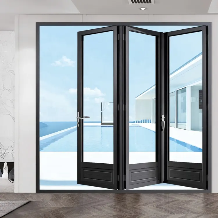 aluminum french patio folding/ bifold/ bi folding door