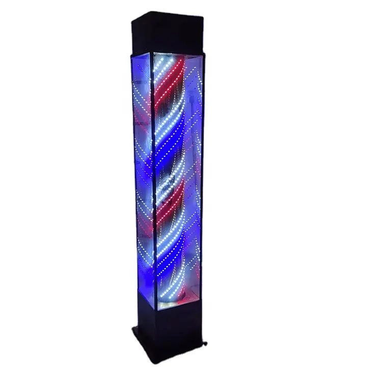 Classical Rotating LED Glass Big Size Barber Pole Waterproof Spinning Stripes Barbershop Salon open sign light outdoor