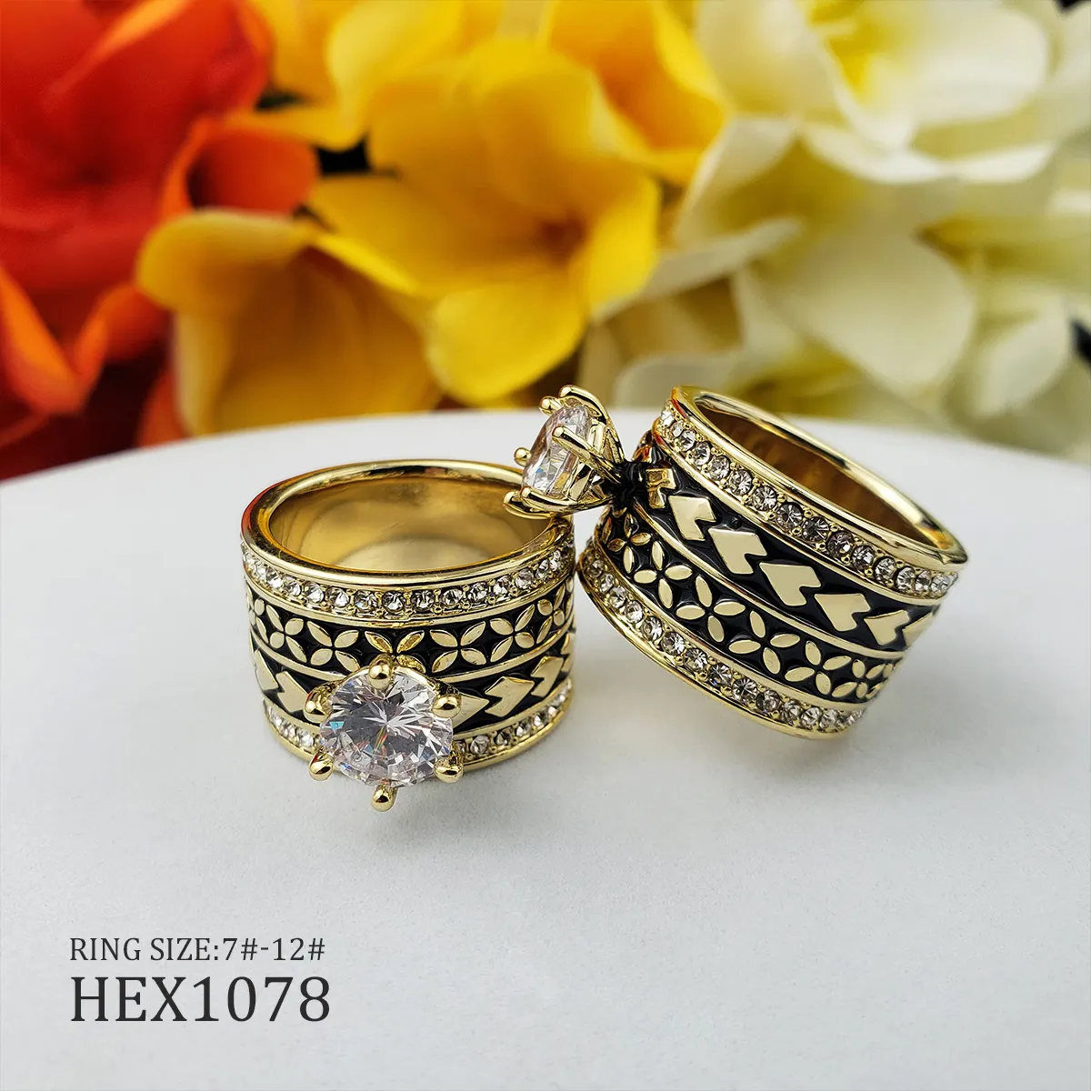 Vinstyle, оптовая продажа, позолоченные ювелирные изделия, гавайская эмаль, кольцо для женщин