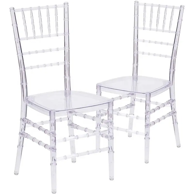 Прозрачные пластиковые стулья Тиффани Chiavari из прозрачной смолы для свадьбы, уличный стул