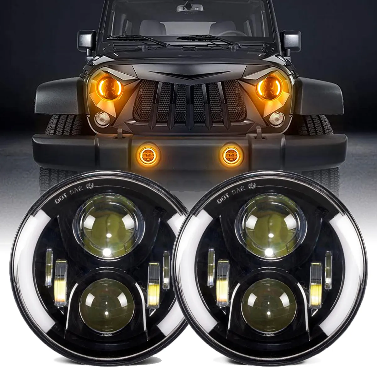 2021 Aurora 7'' 40W High/Low Beam LED Headlight With DRL For Jeep Wrangler