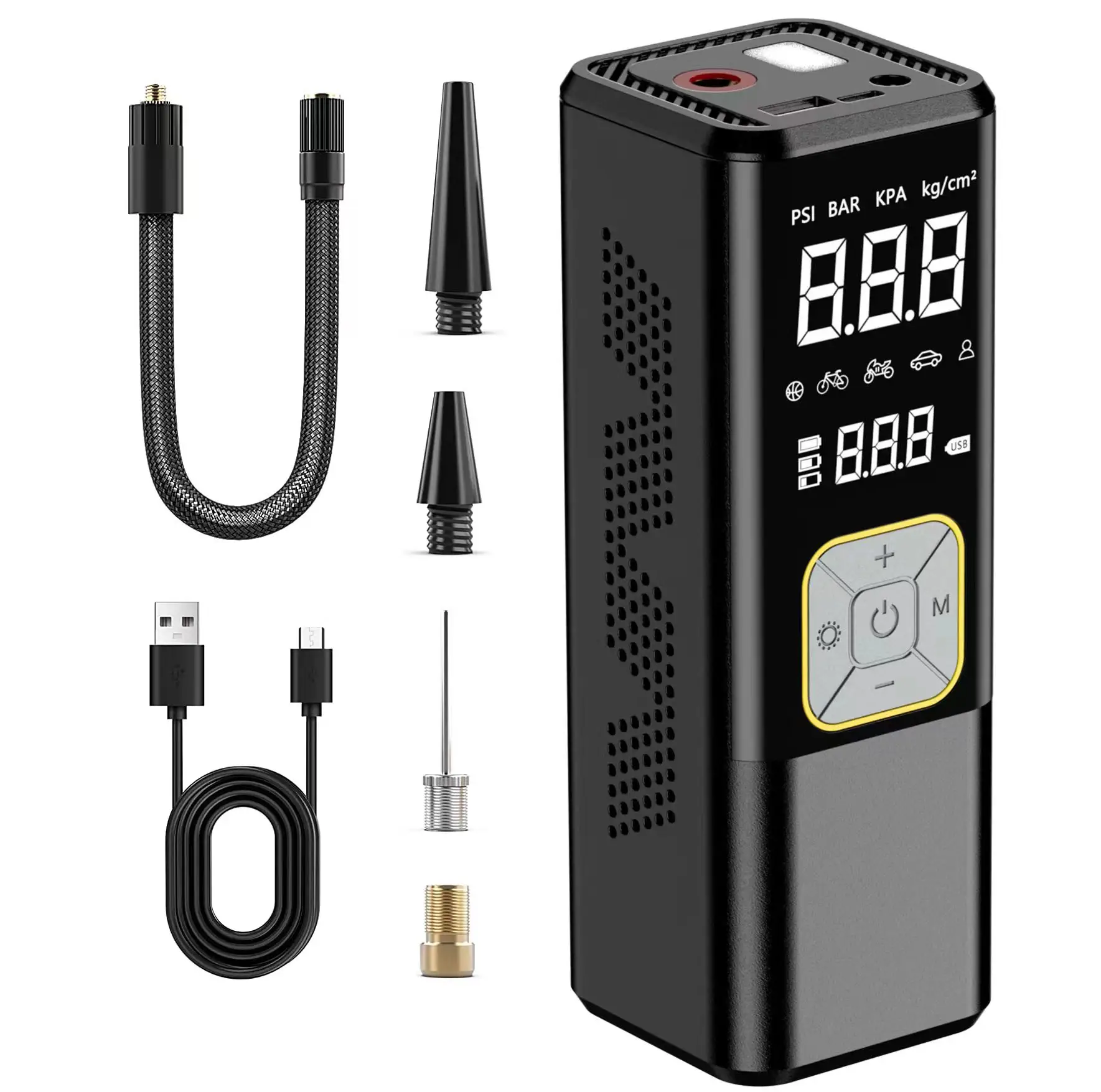 Newest  Rechargeable Portable  Air Compressor Tire  Inflator 150PSI  For  Car Bike Ball with Digital Pressure