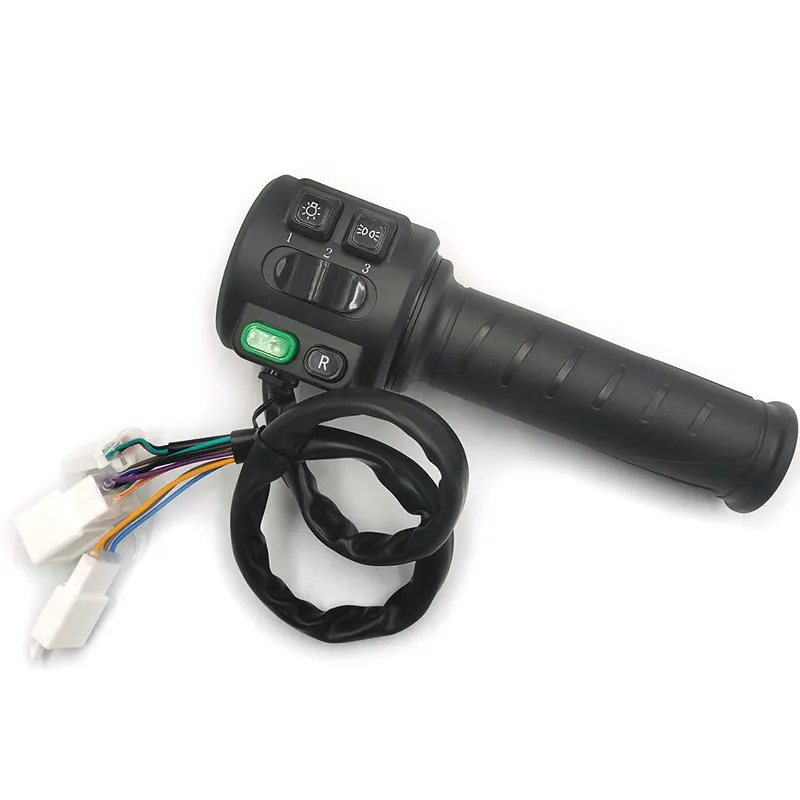 Electric Bicycle Multifunction Handle Throttle Controller With Combination Switch Horn Button Grip Throttle Kits