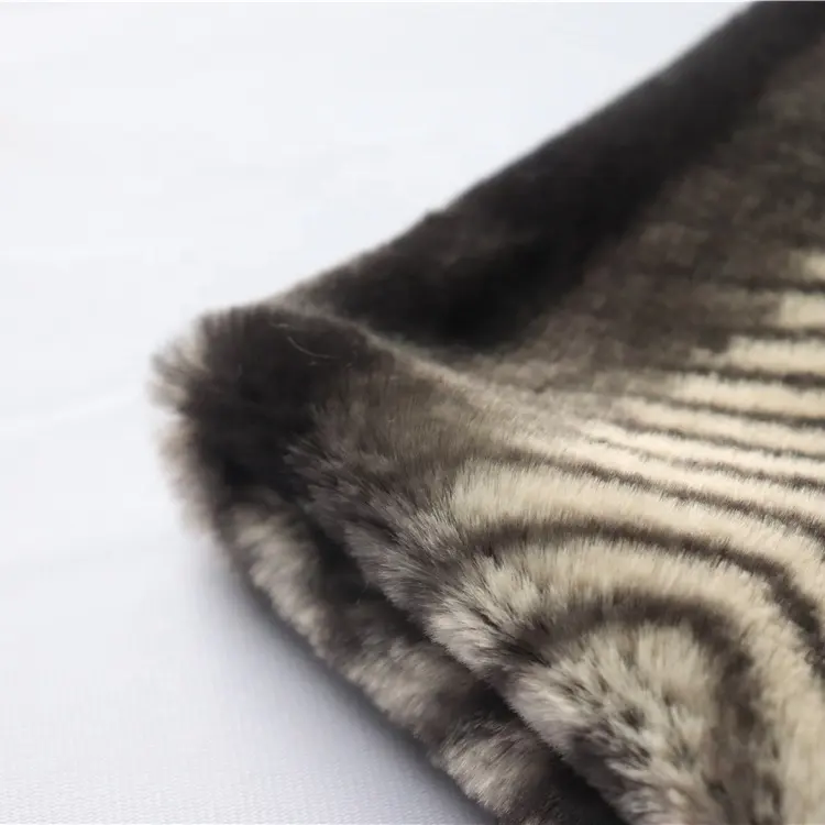 Высококачественная мягкая гладкая ткань из искусственного кроличьего меха с принтом