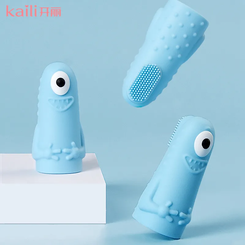 Kaili RTS ультра мягкая BPA бесплатная мини зубная щетка Силиконовая зубная щетка для детей в наличии