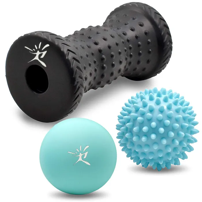 Foot massage roller kit with Spike Ball and Lacrosse Ball deep relief