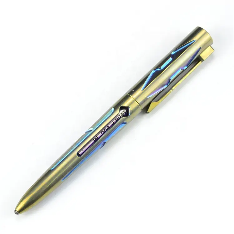 Competitive price metal survival pen multi color ball titanium rainbow color pen