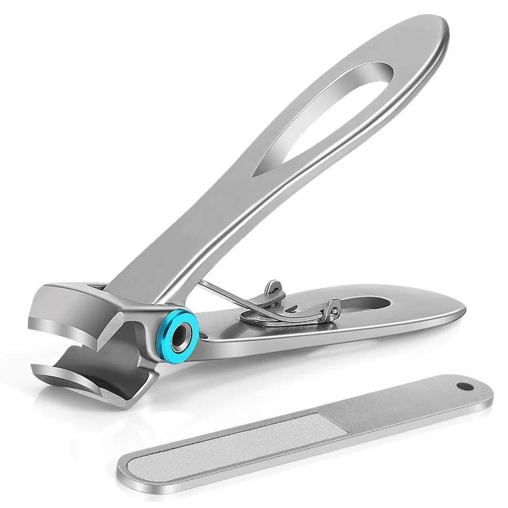 15mm Stainless Steel Opening Extra Large Nail Clippers Cutter with Nail File for Thick Nails