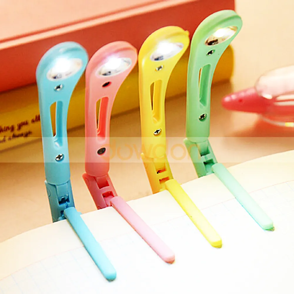 Mini Color Push Button Clamp Reading Lamp LED Clip On Book Light