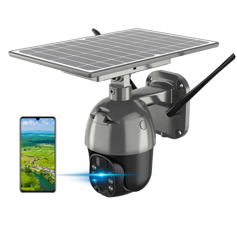 4G WiFi IP Camera Solar Panel Powered Outdoor Sim Card 2MP 1080P Night Vision Surveillance CCTV PIR Solar PTZ Speed Dome Camera