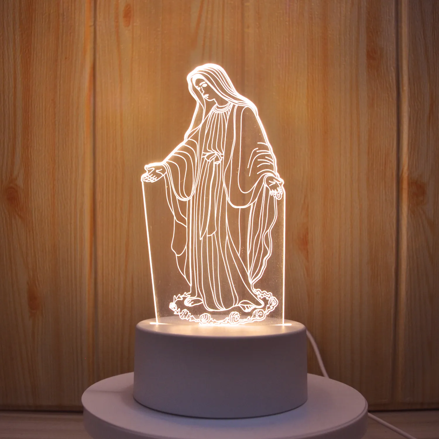 Креативный 3D светодиодный ночник с иисусами иллюзией ночник 3D маленький ночник