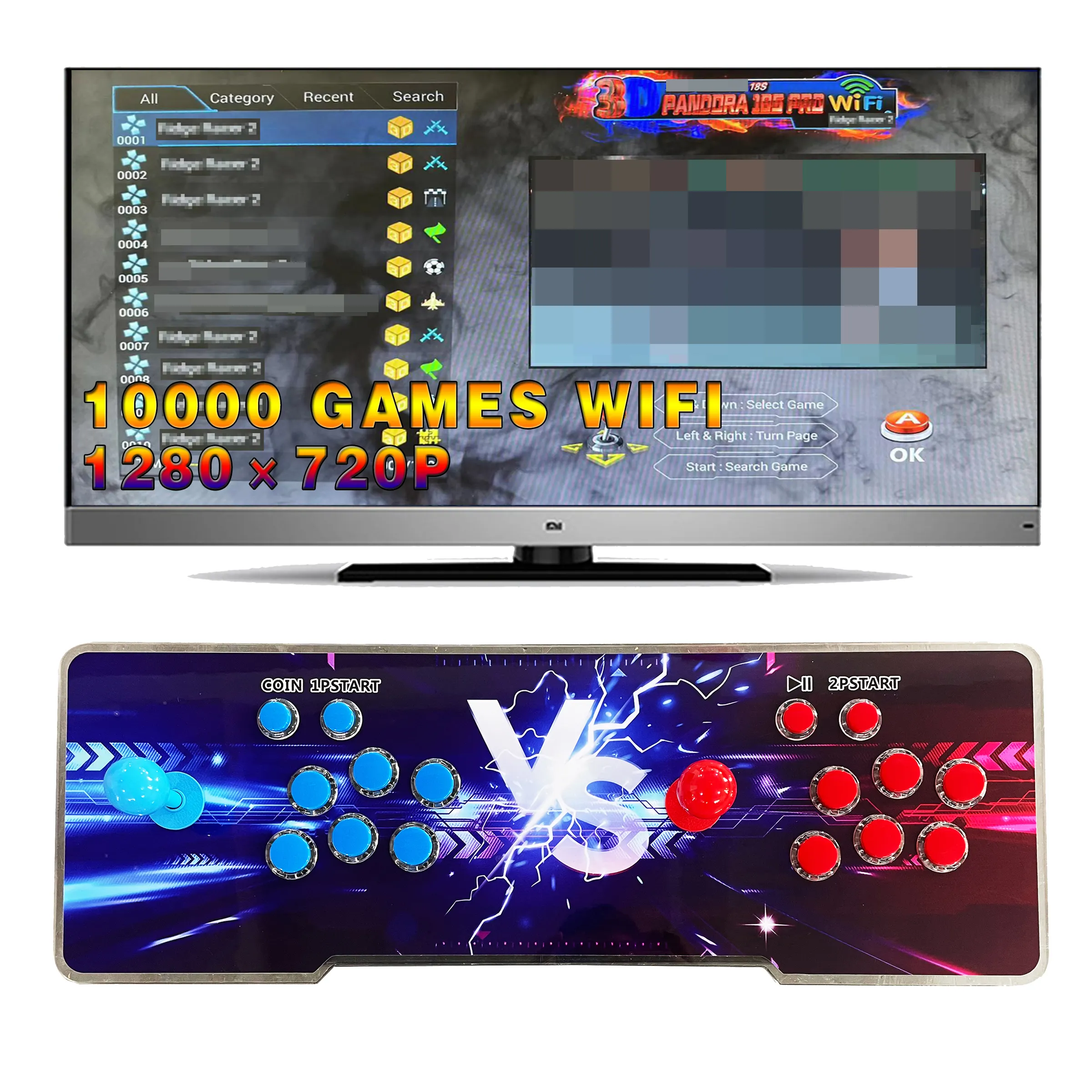 Ретро Аркадный Игровой автомат коробка 10000 игровая консоль Wifi скачать аркадный 3d Джамма-джойстик Кнопка Ретро аркадная игровая консоль