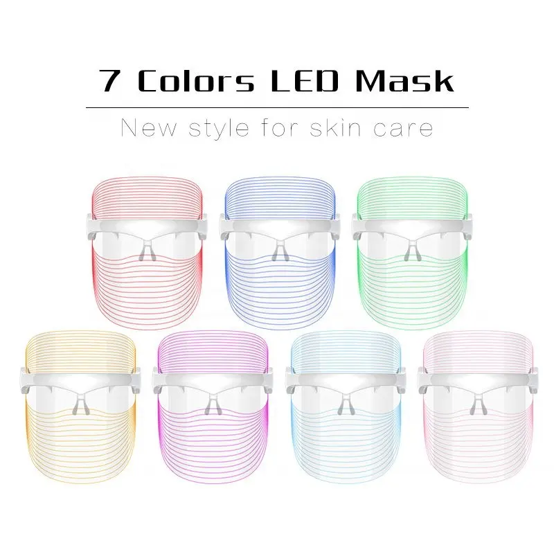 PDT Светодиодная фототерапевтическая косметическая маска для лица, машина для лица, светящаяся терапия, 7 видов цветов в 1