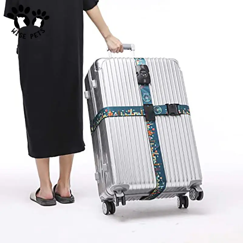 Сверхмощная сумка для багажа с сублимационной печатью, ремень для багажа, ремень для багажа, шкала, кодовый замок, чемодан, упаковочный ремень, ремни с замком TSA