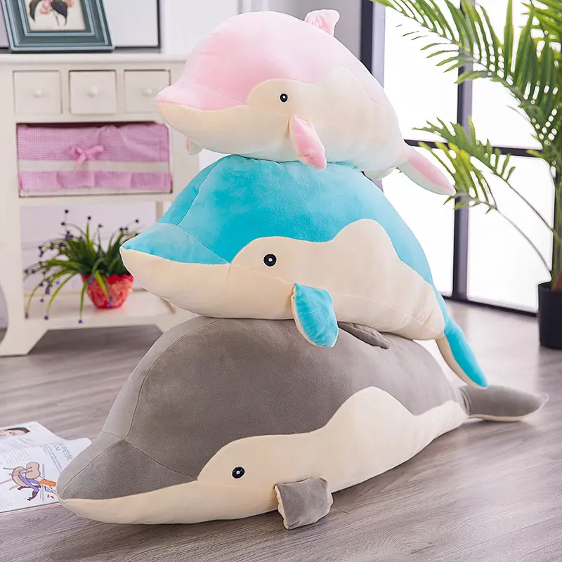XUX 50 см Милая морская плюшевая дельфин, длинная мягкая подушка для сна, подарок на день рождения, каваи, океанское животное, оптовая продажа