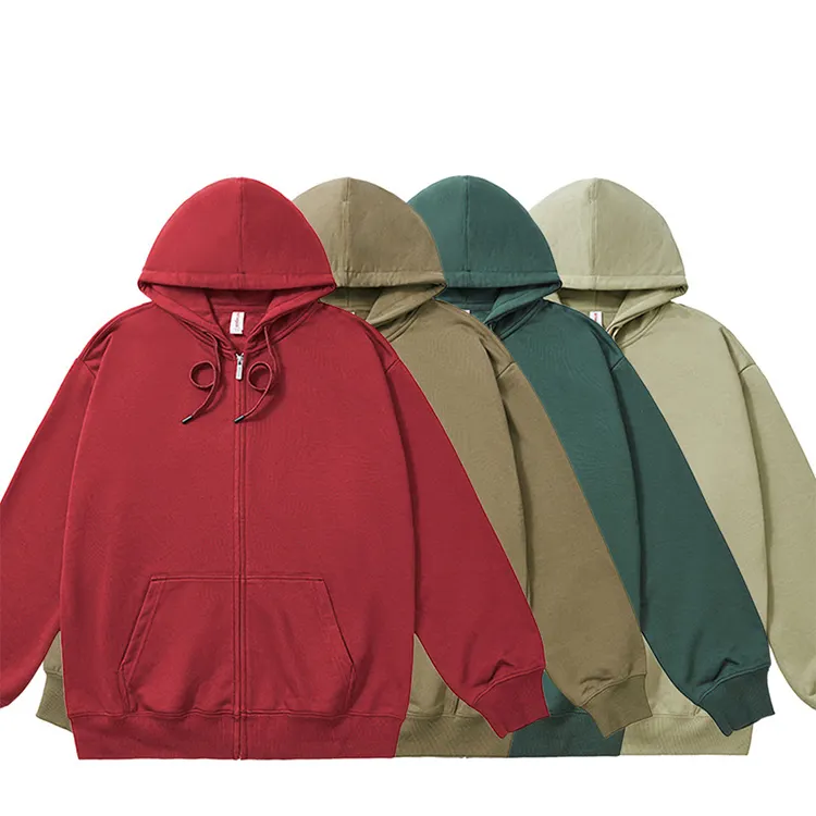 330 г винтажная осенне-зимняя куртка большого размера пальто на заказ свободная толстовка на молнии с капюшоном с принтом логотипа Мужской кардиган с капюшоном