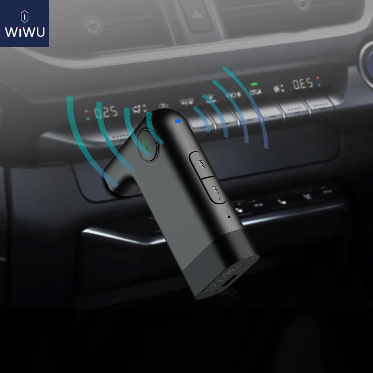 Беспроводной приемник WIWU для автомобиля, BT 5,0, динамик, воспроизведение музыки, 3,5 мм, гарнитура громкой связи, навигация, адаптер AUX