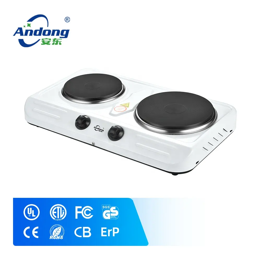 Портативный Электрический нагреватель для приготовления пищи Andong 220 В, квадратная основная электрическая плита, двойная горелка с CE