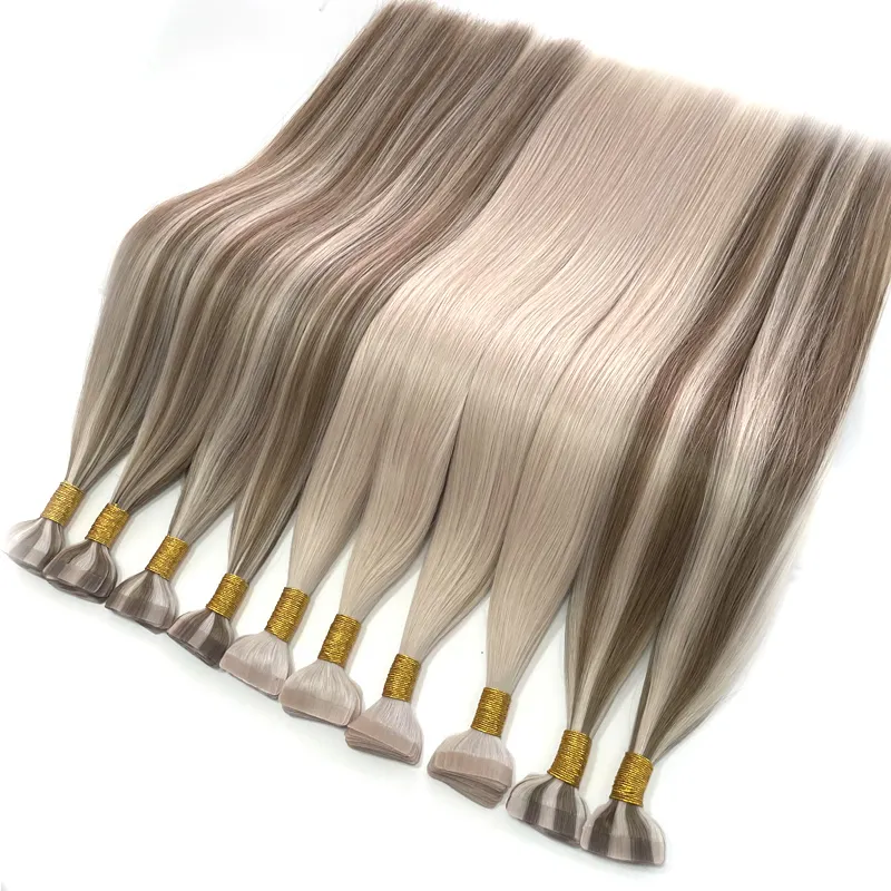 Европейская двойная тянущаяся русская лента для наращивания человеческих волос, натуральная лента для наращивания волос