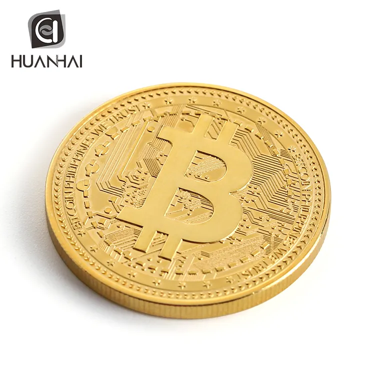 wholesale zinc alloy plating gold silver bronze bitcoin commemorative coin