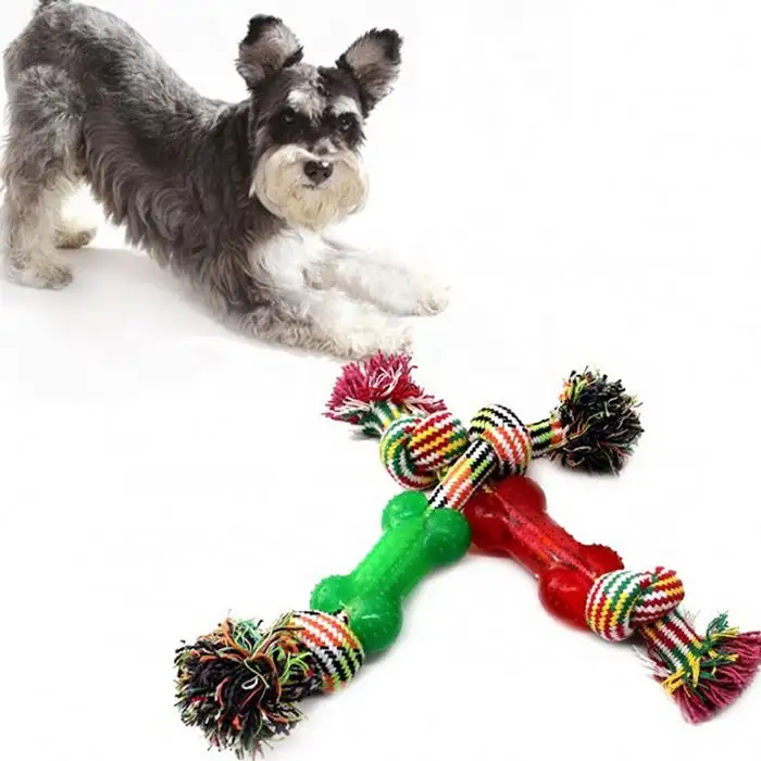 Новинка 2021, резиновая жевательная игрушка в форме кости для собак, игрушка для домашних животных с веревкой