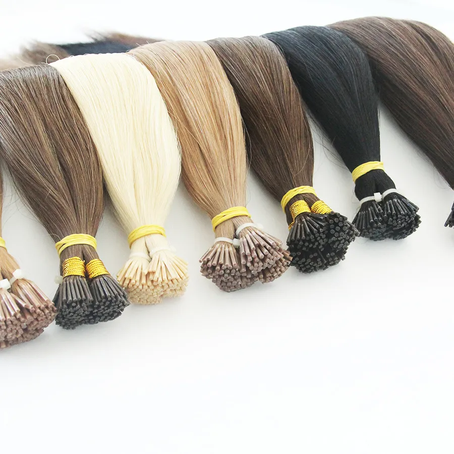 Best Quality Russian Itip Hair Cuticle Aligned Virgin Prebonded Human Hair Double Draw I Tip Hair Extensions Wholesale