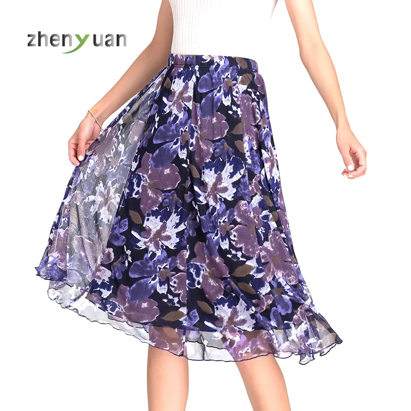 High quality satin silk long skirt women plus size mesh skirts
