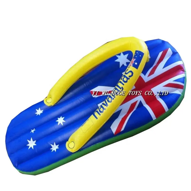 Fashion customized pvc inflatable flip flop for the beach games