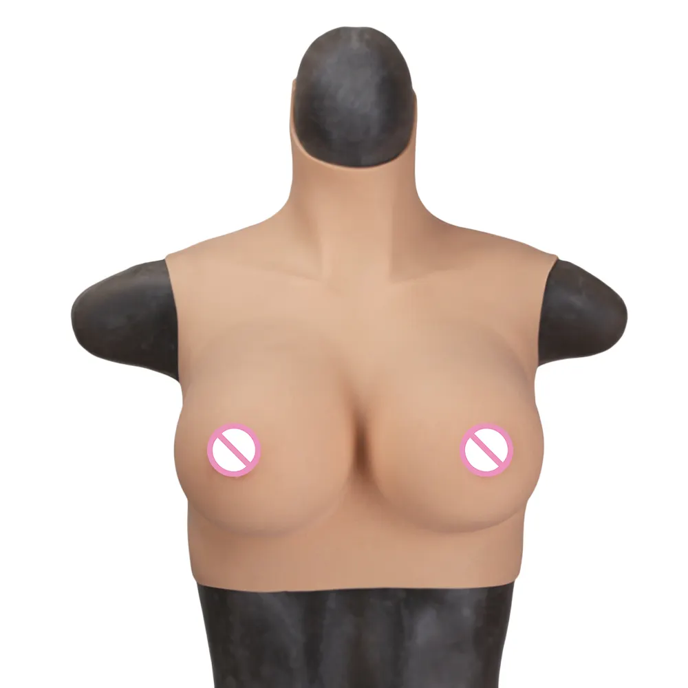 Cosplay Silicone Fake Boobs High Collar Neck Realistic breast form Artificial breasts For Transgender Drag Queen Crossdresser