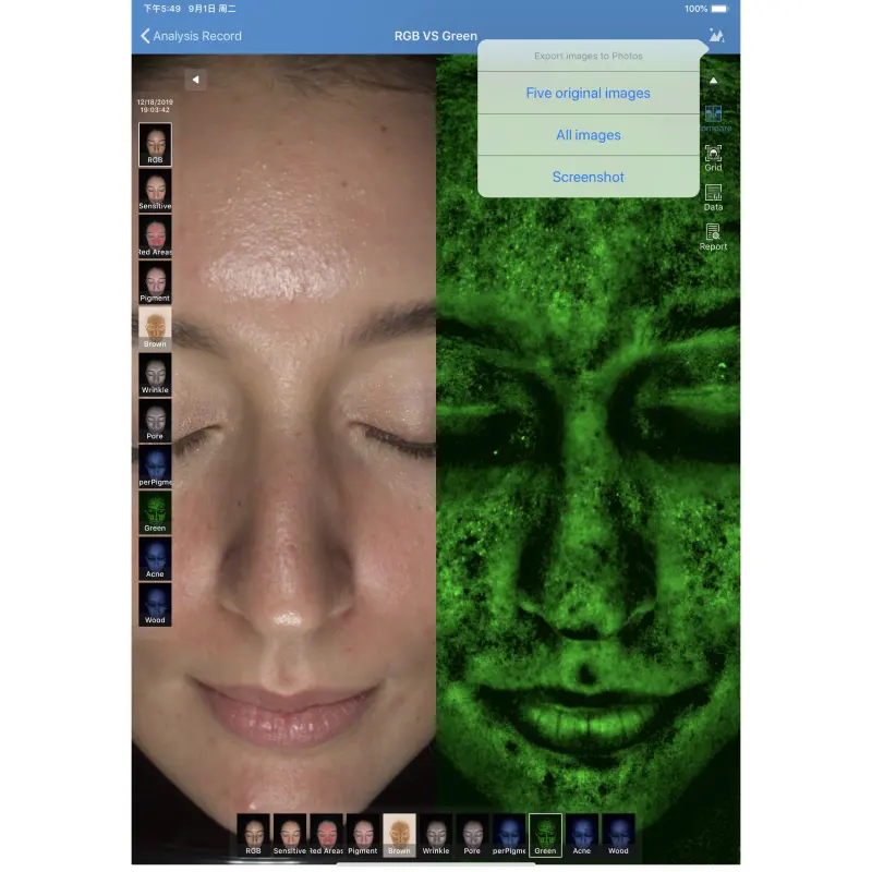 Новый стильный сканер для лица, анализатор кожи для салона красоты, 2019