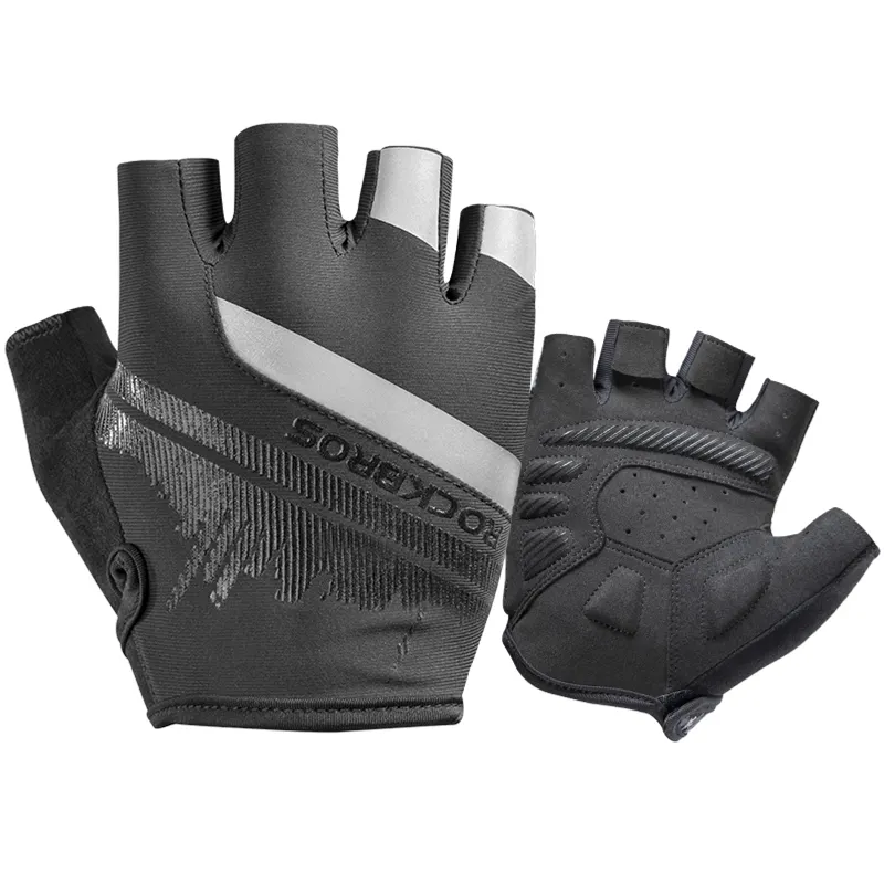 ROCKBROS Men Women Half Finger Anti-slip Riding Bicycle Reflective Gloves Summer Sports Cycling Gloves Bike Accessories