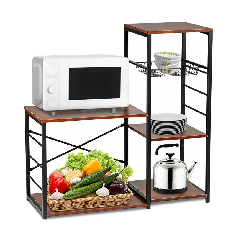 Home movable 3 tier kitchen islands & carts utility trolley organizer cabinets islands cart living room furniture with basket