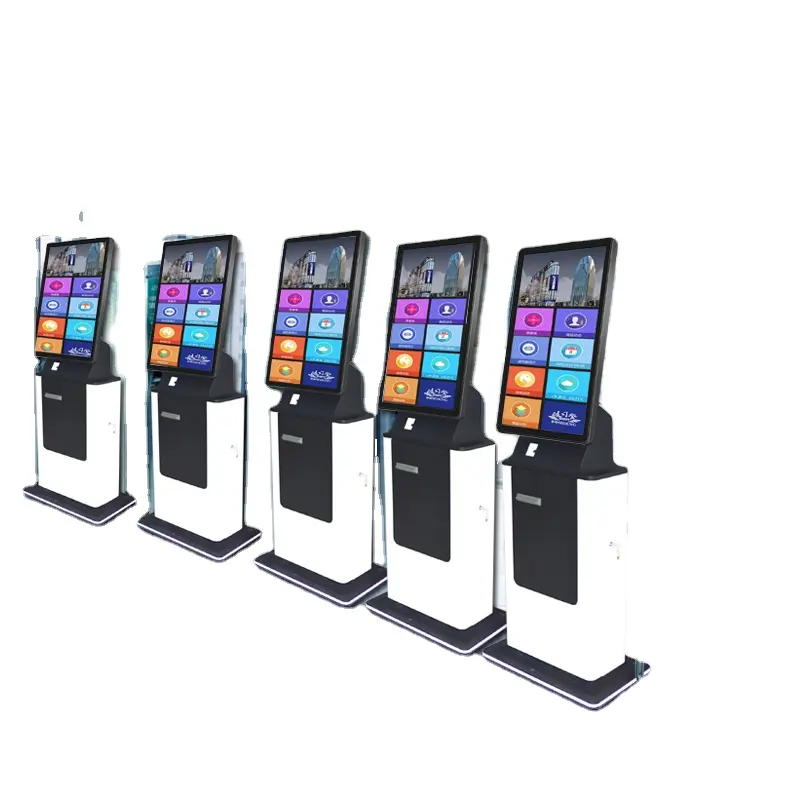 Touch Screen Kiosk With Barcode Scanner Self Check-in Terminals Kiosk Nfc Android  With Floor Stand government kiosk