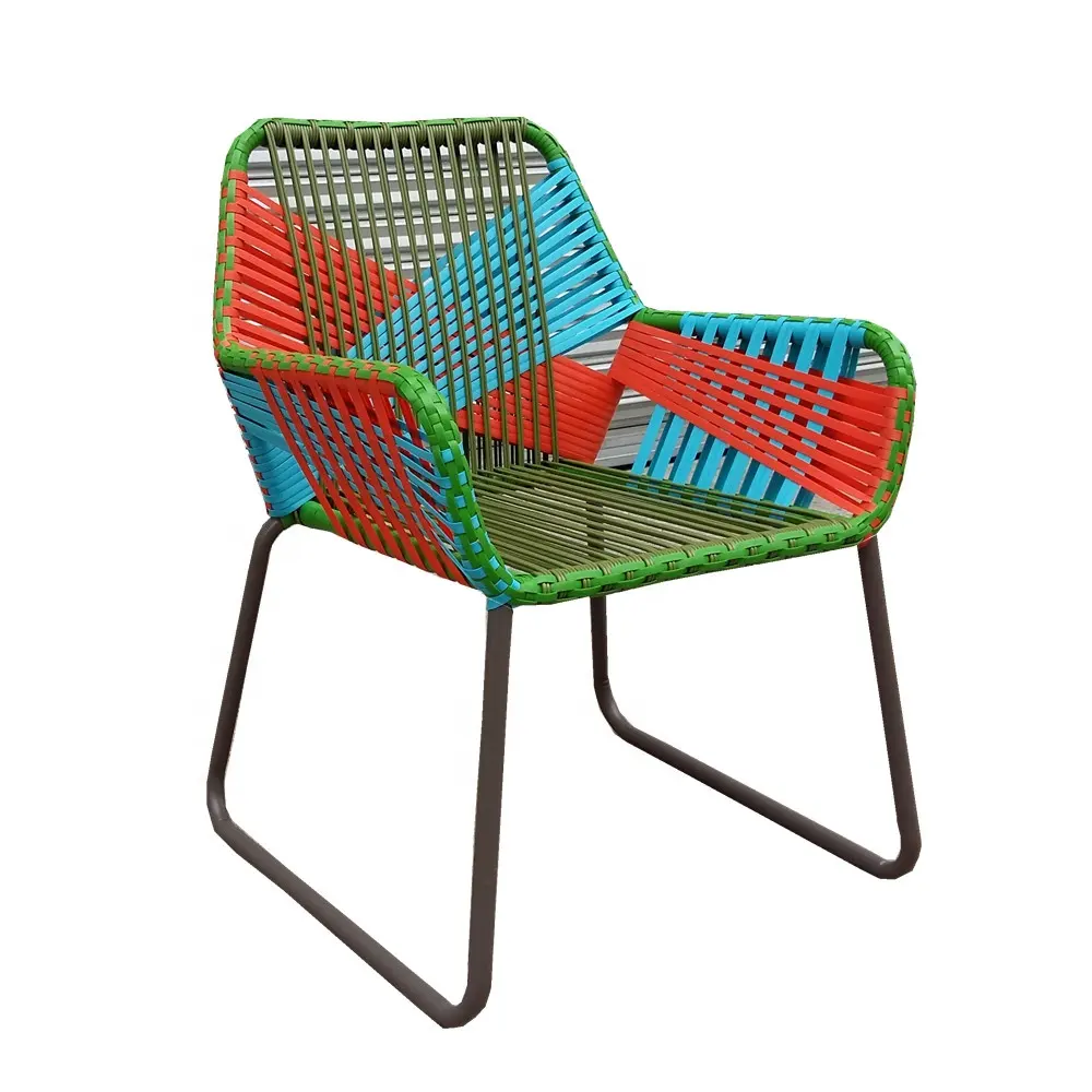 Modern Style Rattan Weaving Armchair Outdoor Aluminum Colorful Chair